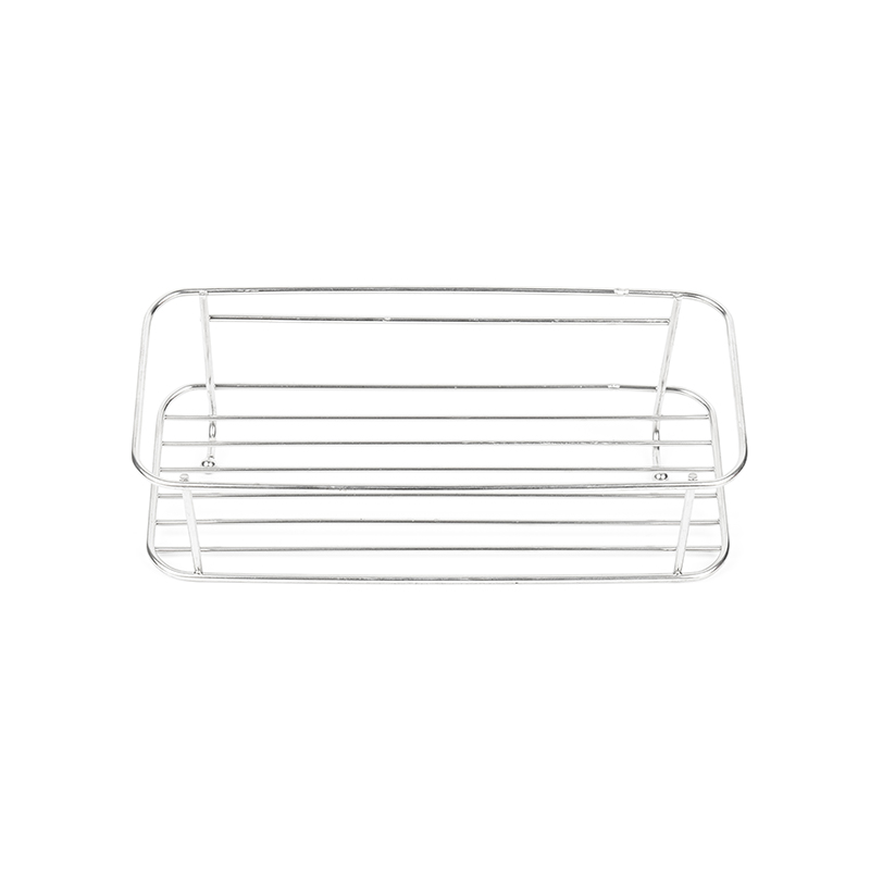 Portaoggetti da doccia adesivo in acciaio inox con ganci