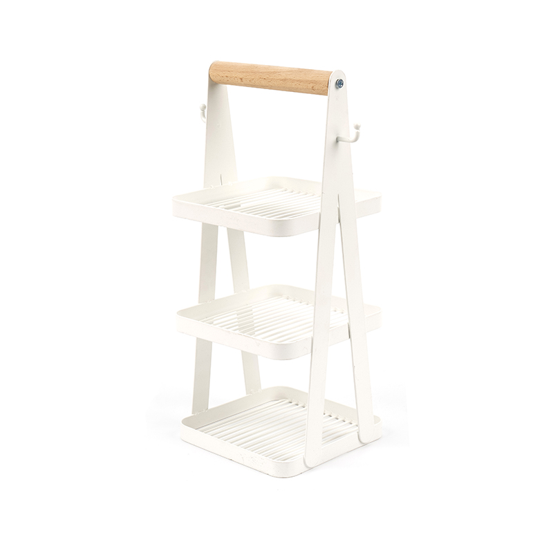 cestino portaoggetti portatile manico in legno a 3 strati