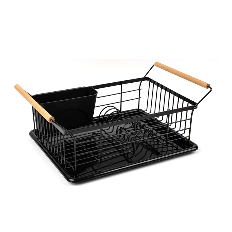 Stendino per ciotola e piatto con manico in legno