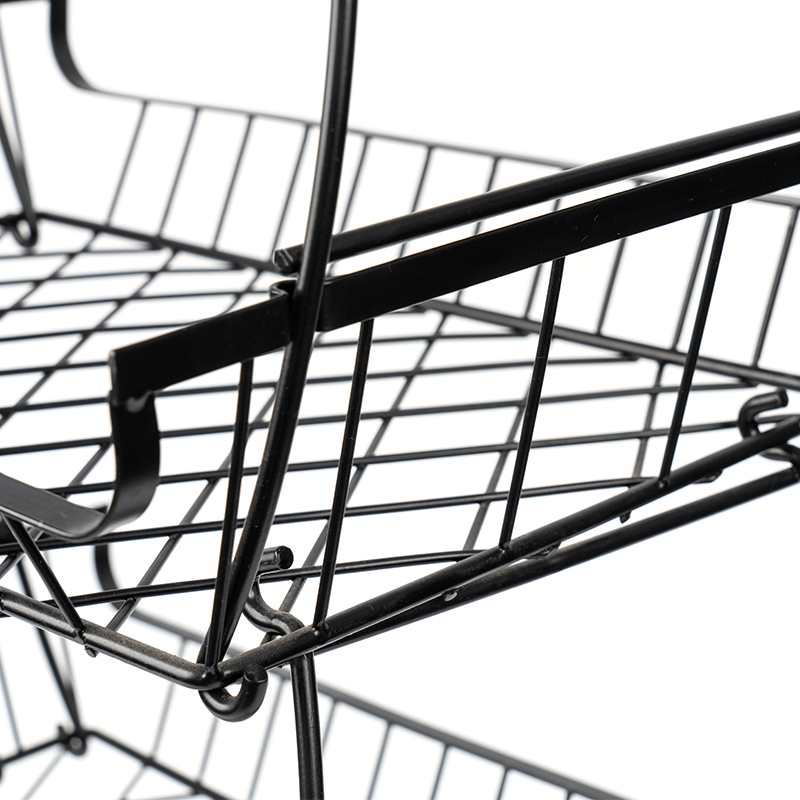 Cesto per frutta e verdura impilabile a 4 livelli con ruote girevoli