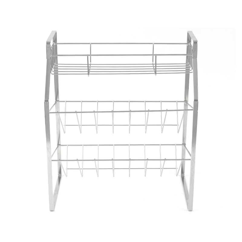 Portaspezie nero a 3 livelli con supporto a parete per cucina