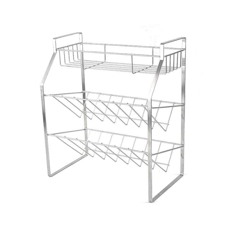 Portaspezie nero a 3 livelli con supporto a parete per cucina