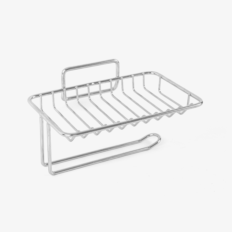 Portasapone in ceramica con autodrenaggio e supporto in acciaio inossidabile