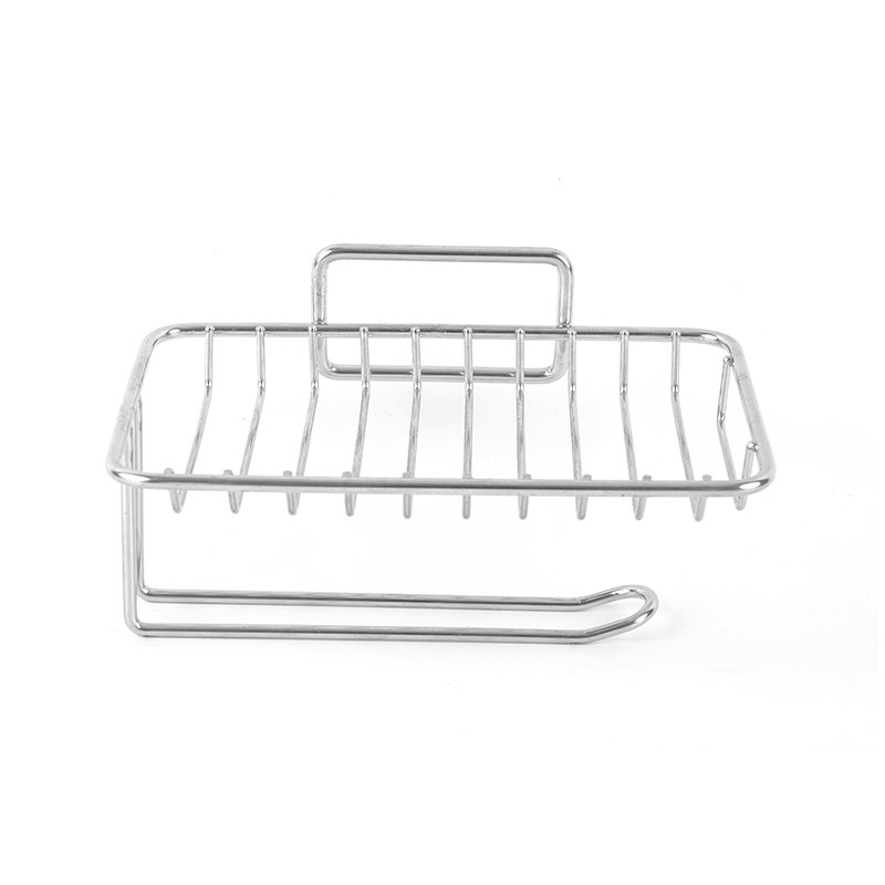 Portasapone in ceramica con autodrenaggio e supporto in acciaio inossidabile