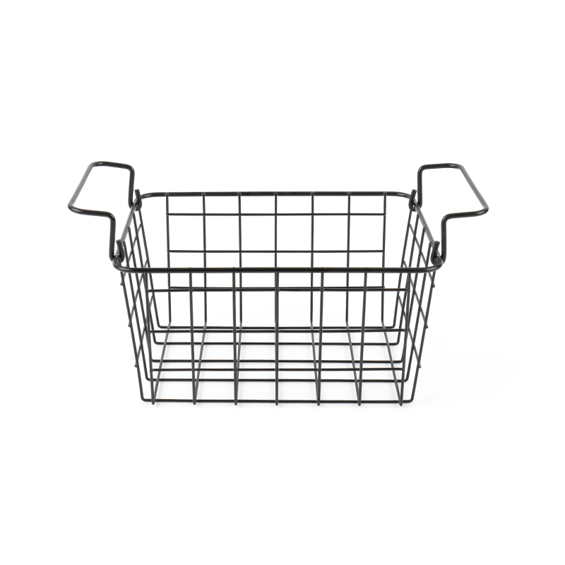 Contenitore portaoggetti multiuso impilabile in rete metallica, rettangolo grande