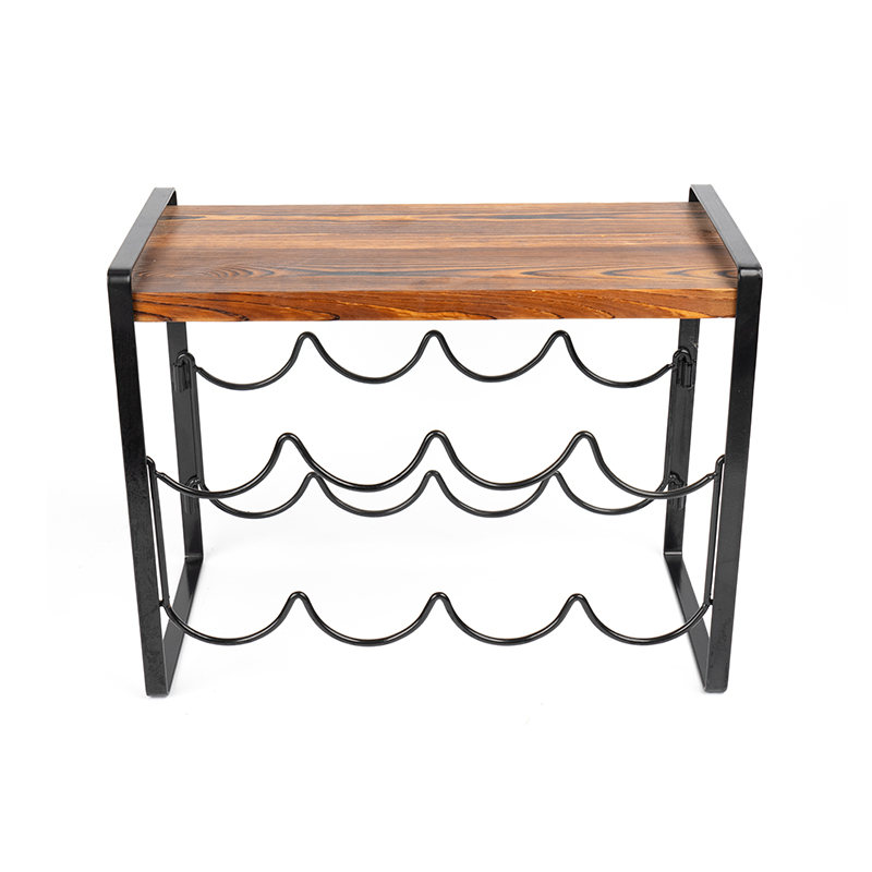 Bottiglie per portabottiglie da appoggio in legno rustico, non è necessario il montaggio