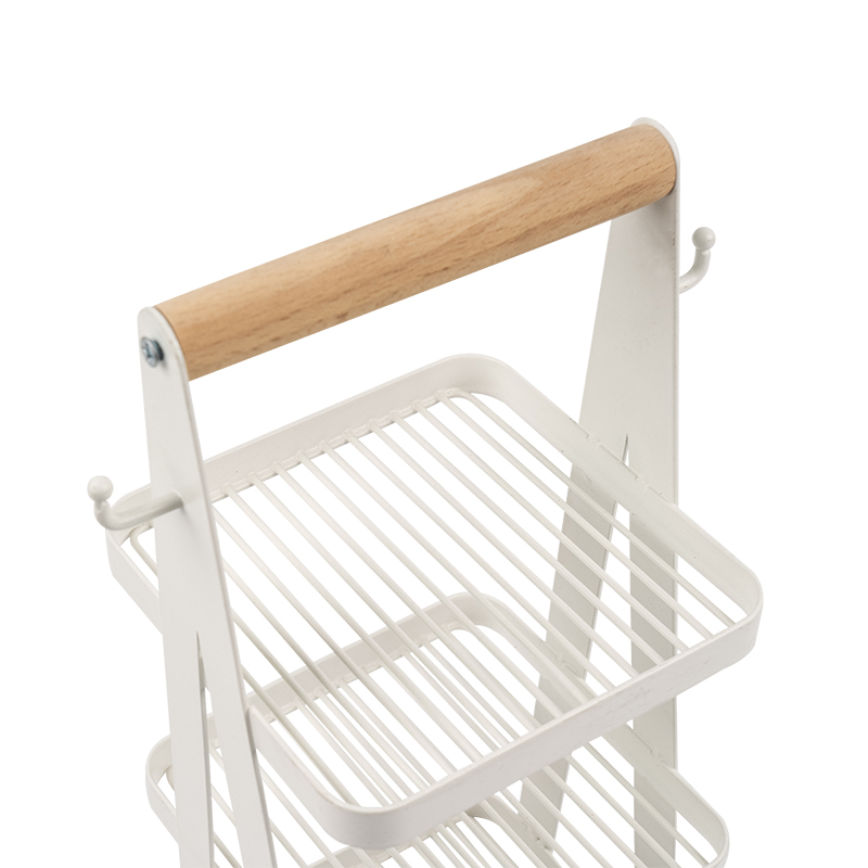 cestino portaoggetti portatile manico in legno a 3 strati